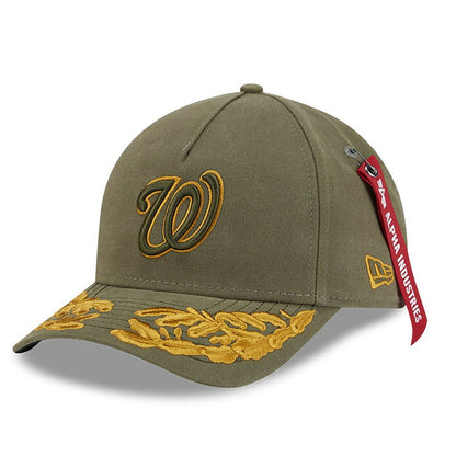 Washington Nationals x Alpha Industries A-Frame 9FORTY Adjustable Hat - Olive | New Era