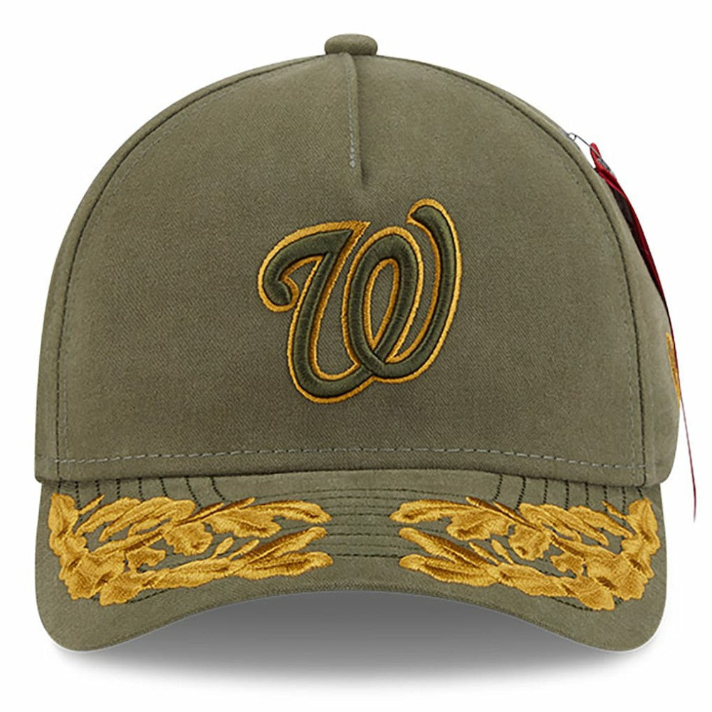 Washington Nationals x Alpha Industries A-Frame 9FORTY Adjustable Hat - Olive | New Era
