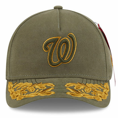 Washington Nationals x Alpha Industries A-Frame 9FORTY Adjustable Hat - Olive | New Era