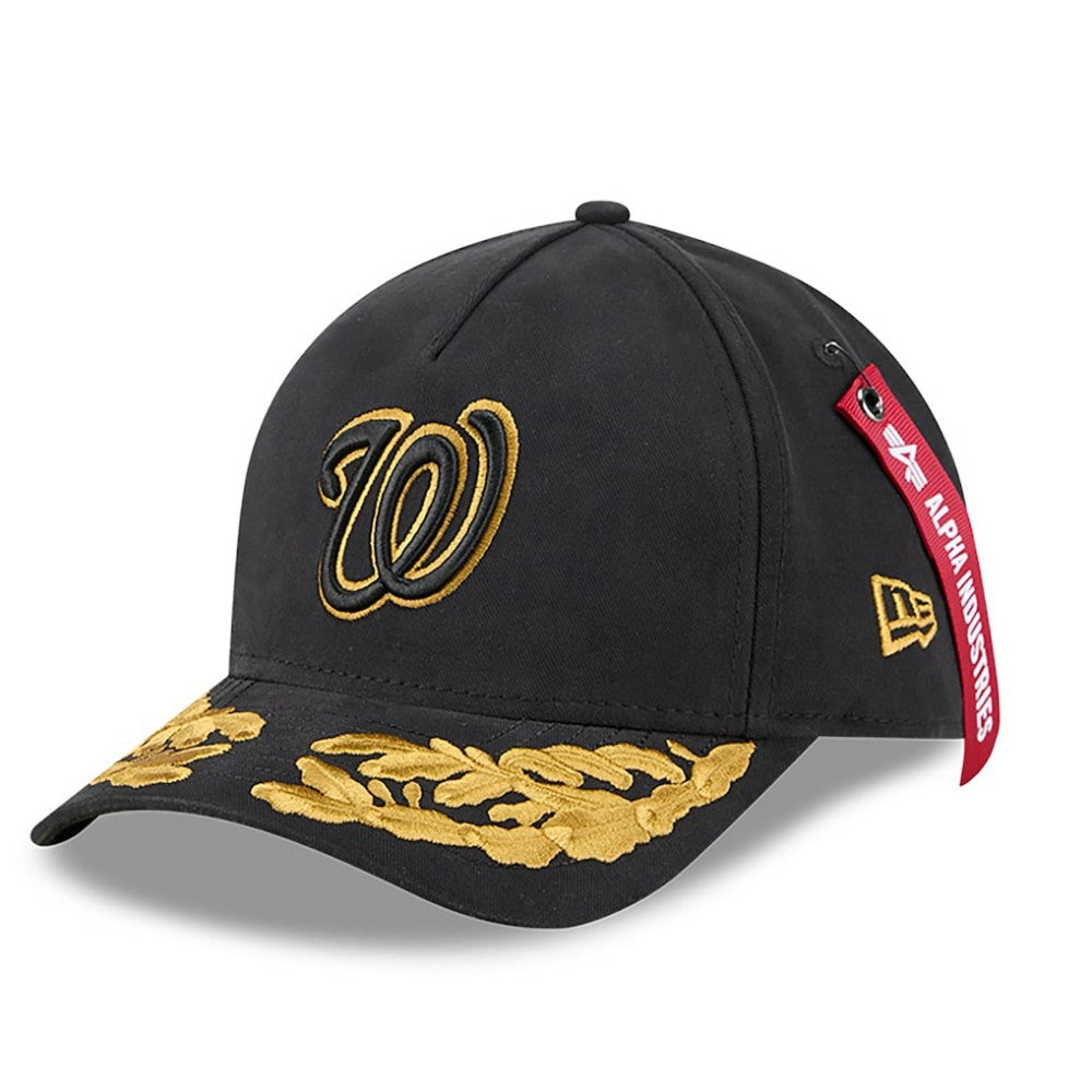 Washington Nationals x Alpha Industries A-Frame 9FORTY Adjustable Hat - Black | New Era