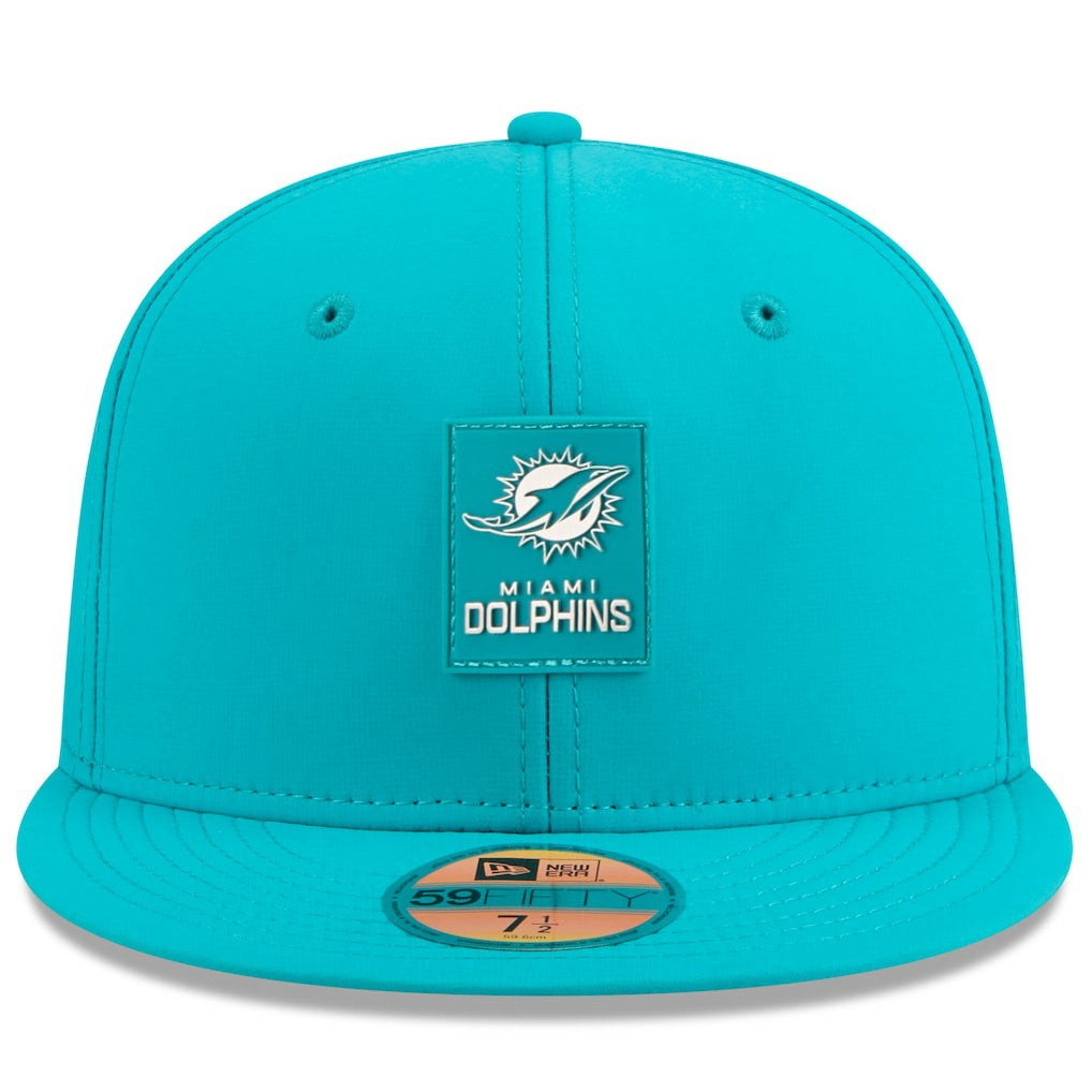 Miami Dolphins New Era 2025 Sideline 59FIFTY Fitted Hat - Aqua outlet