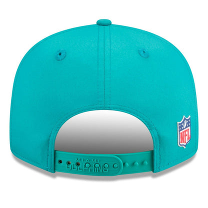 Miami Dolphins New Era 2025 Sideline Throwback Split Panel 9FIFTY Snapback Hat - Aqua cheap