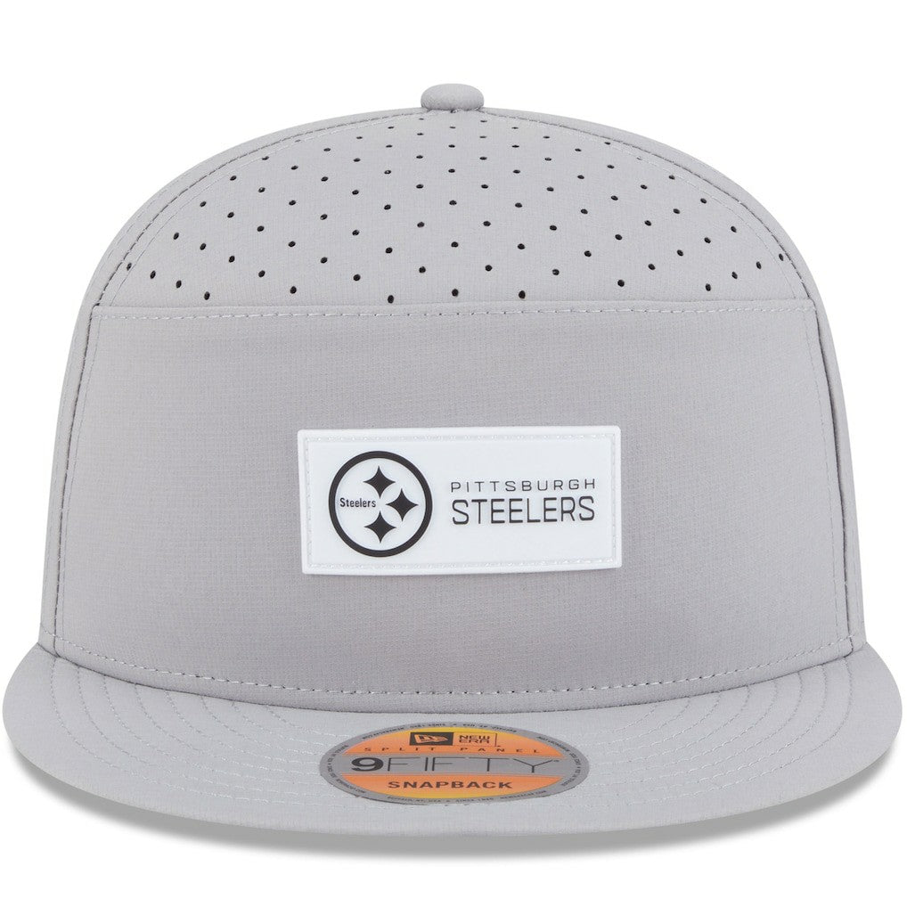 Pittsburgh Steelers New Era 2025 Sideline Split Panel 9FIFTY Snapback Hat - Gray sale