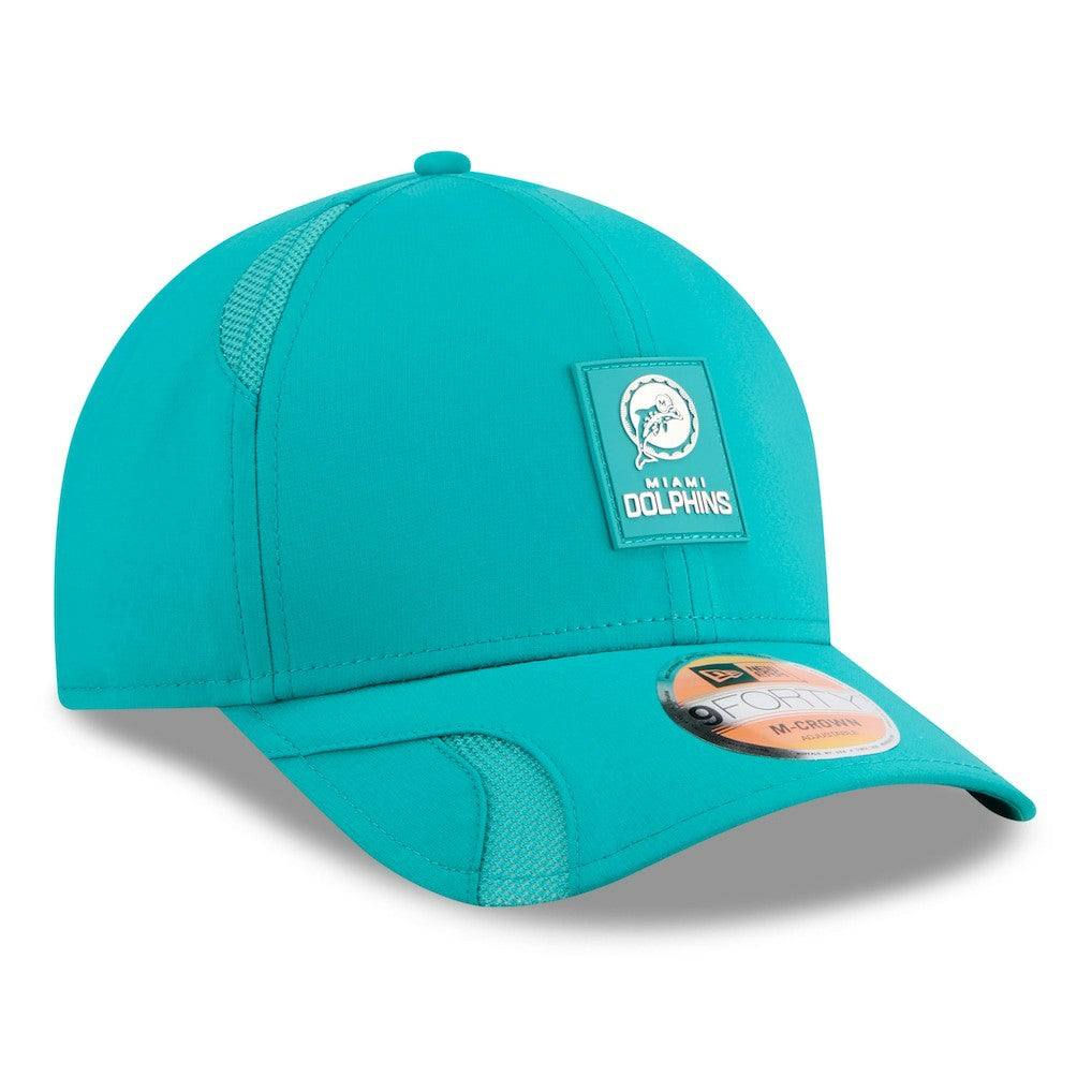 Miami Dolphins New Era 2025 Sideline Throwback M-Crown 9FORTY Adjustable Hat - Aqua on sale