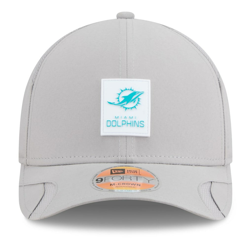 Miami Dolphins New Era 2025 Sideline M-Crown 9FORTY Adjustable Hat - Gray cheap