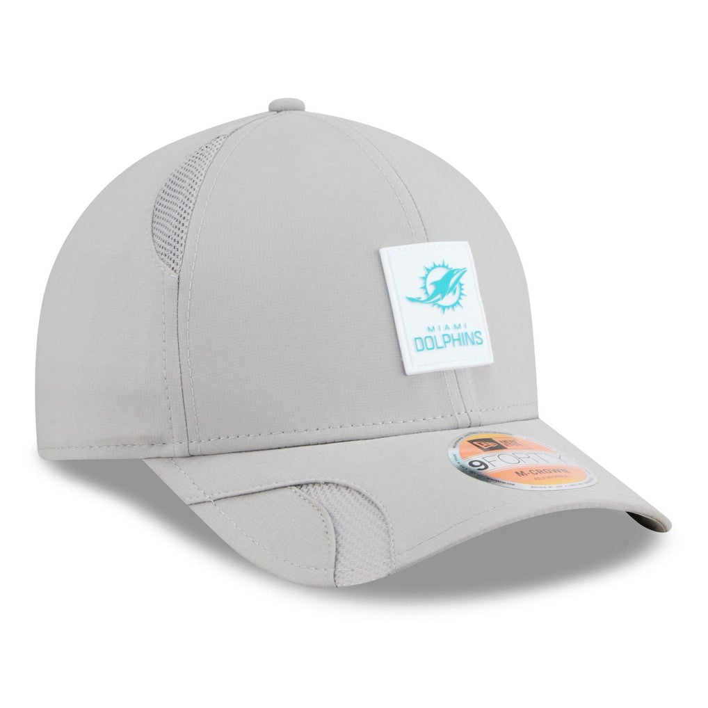 Miami Dolphins New Era 2025 Sideline M-Crown 9FORTY Adjustable Hat - Gray cheap