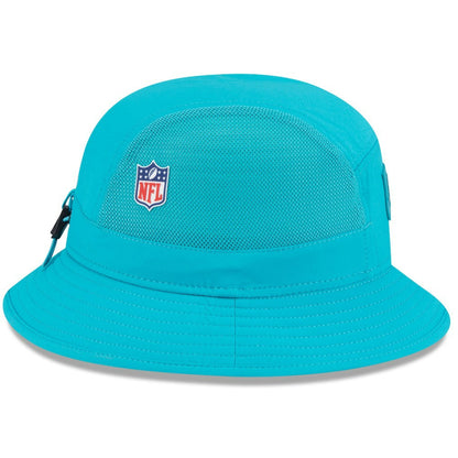 Miami Dolphins New Era 2025 Sideline Bucket Hat - Aqua on sale