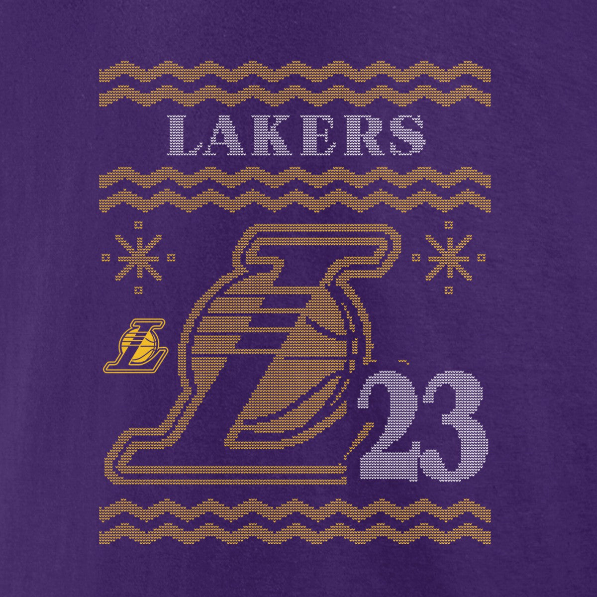 LeBron James Los Angeles Lakers Ugly Sweater Name & Number T-Shirt - Purple shop