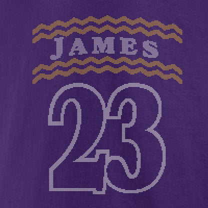 LeBron James Los Angeles Lakers Ugly Sweater Name & Number T-Shirt - Purple shop