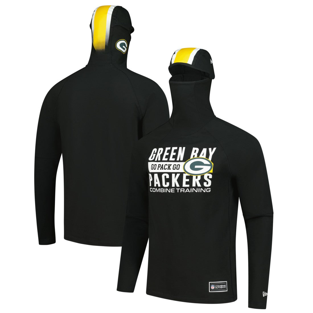 Green Bay Packers New Era Functional Fandom Balaclava Helmet Stripe Tri-Blend Hoodie - Black sale