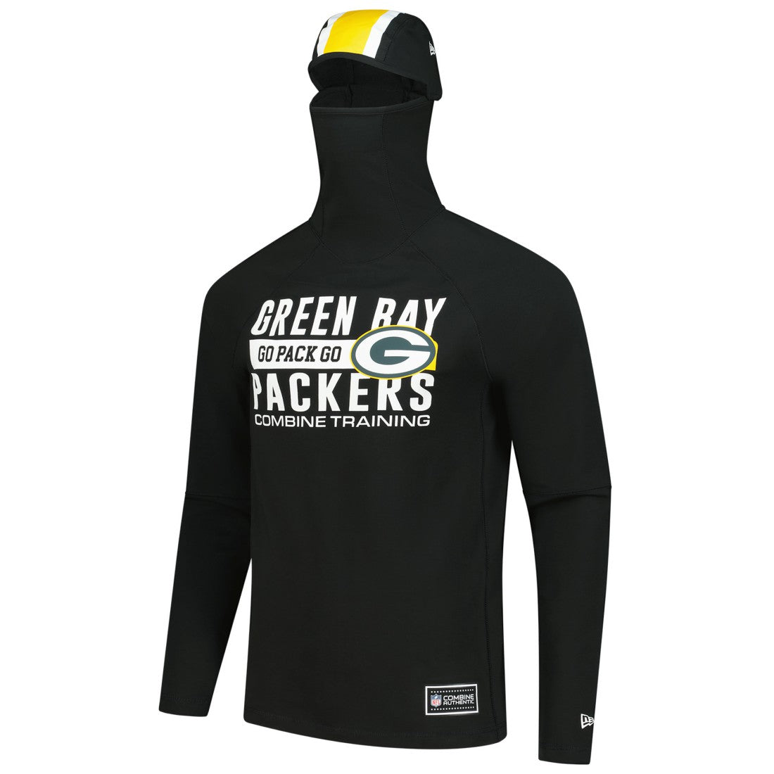 Green Bay Packers New Era Functional Fandom Balaclava Helmet Stripe Tri-Blend Hoodie - Black sale