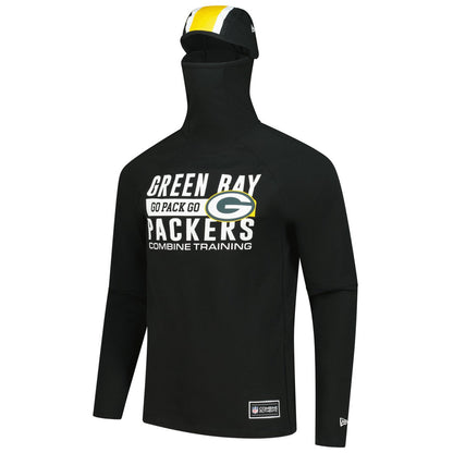 Green Bay Packers New Era Functional Fandom Balaclava Helmet Stripe Tri-Blend Hoodie - Black sale