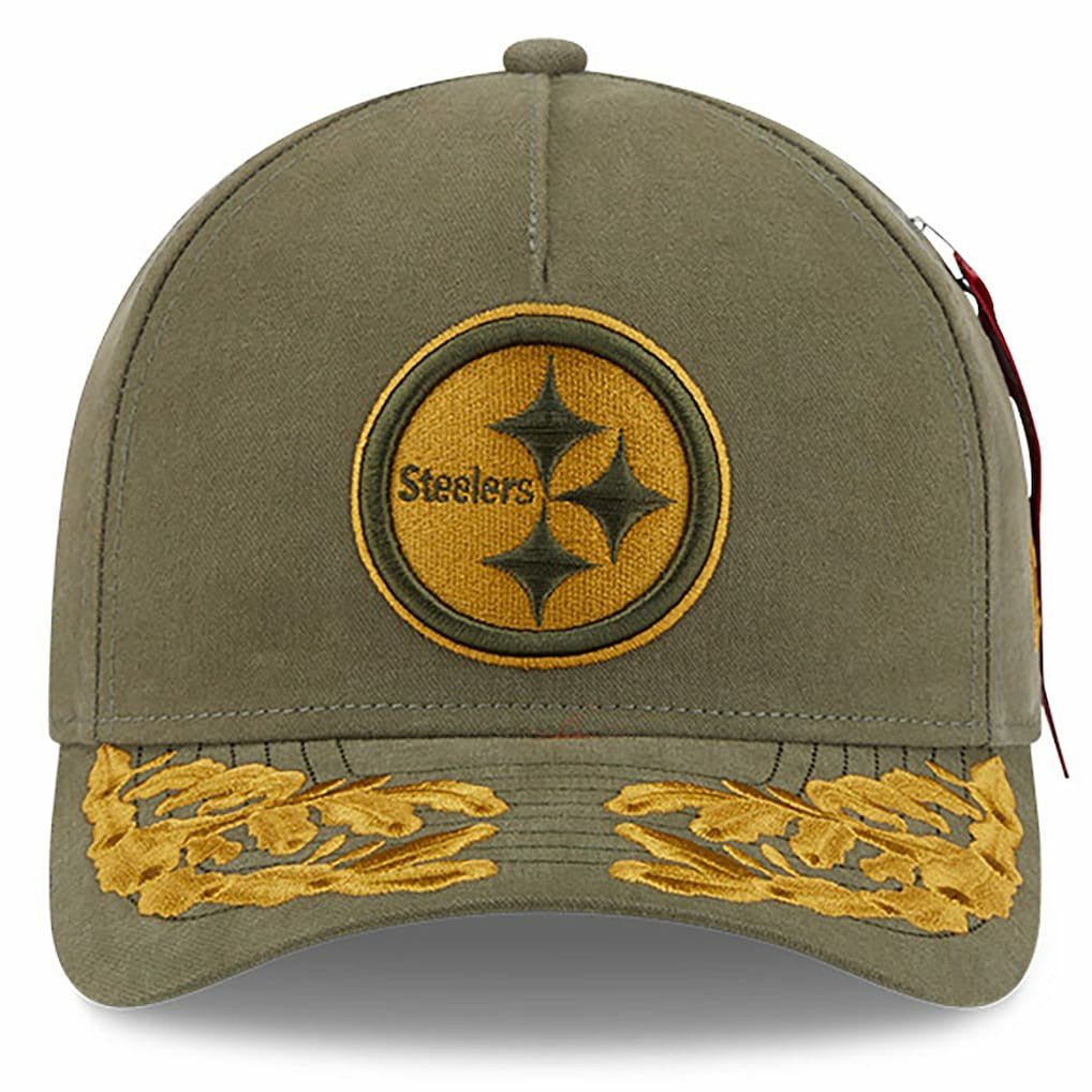 Pittsburgh Steelers New Era x Alpha Industries A-Frame 9FORTY Adjustable Hat - Olive cheap