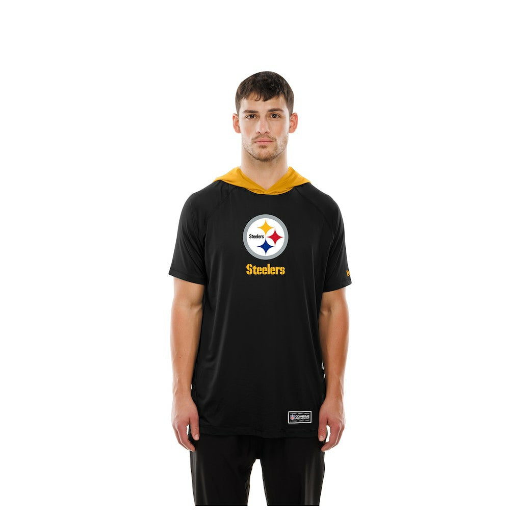 Pittsburgh Steelers New Era Combine Authentic Hooded Raglan Short-Sleeve T-Shirt - Black outlet