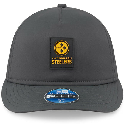 Pittsburgh Steelers New Era 2025 Sideline Cold Weather Retro Crown 59FIFTY Fitted Hat - Charcoal for sale