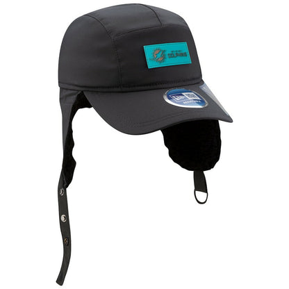 Miami Dolphins New Era 2025 Sideline Cold Weather Runner Dog Ear Adjustable Hat - Charcoal on sale
