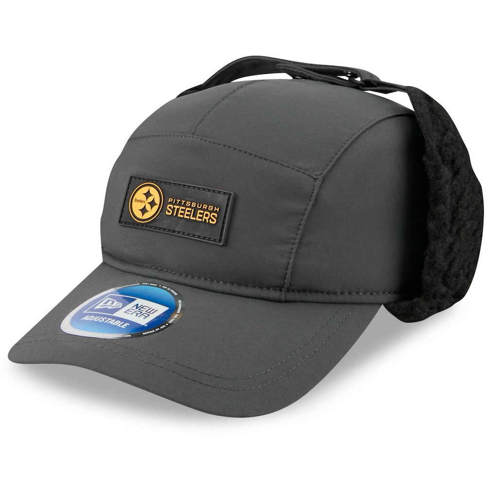 Pittsburgh Steelers New Era 2025 Sideline Cold Weather Runner Dog Ear Adjustable Hat - Charcoal cheap