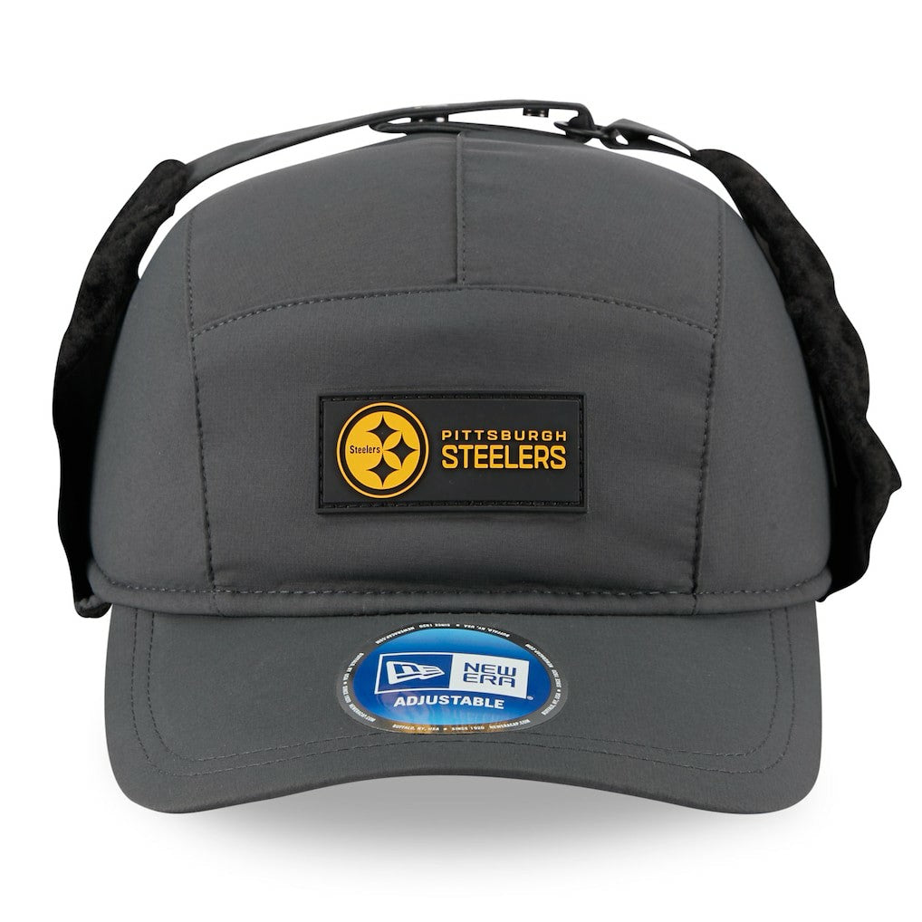 Pittsburgh Steelers New Era 2025 Sideline Cold Weather Runner Dog Ear Adjustable Hat - Charcoal cheap