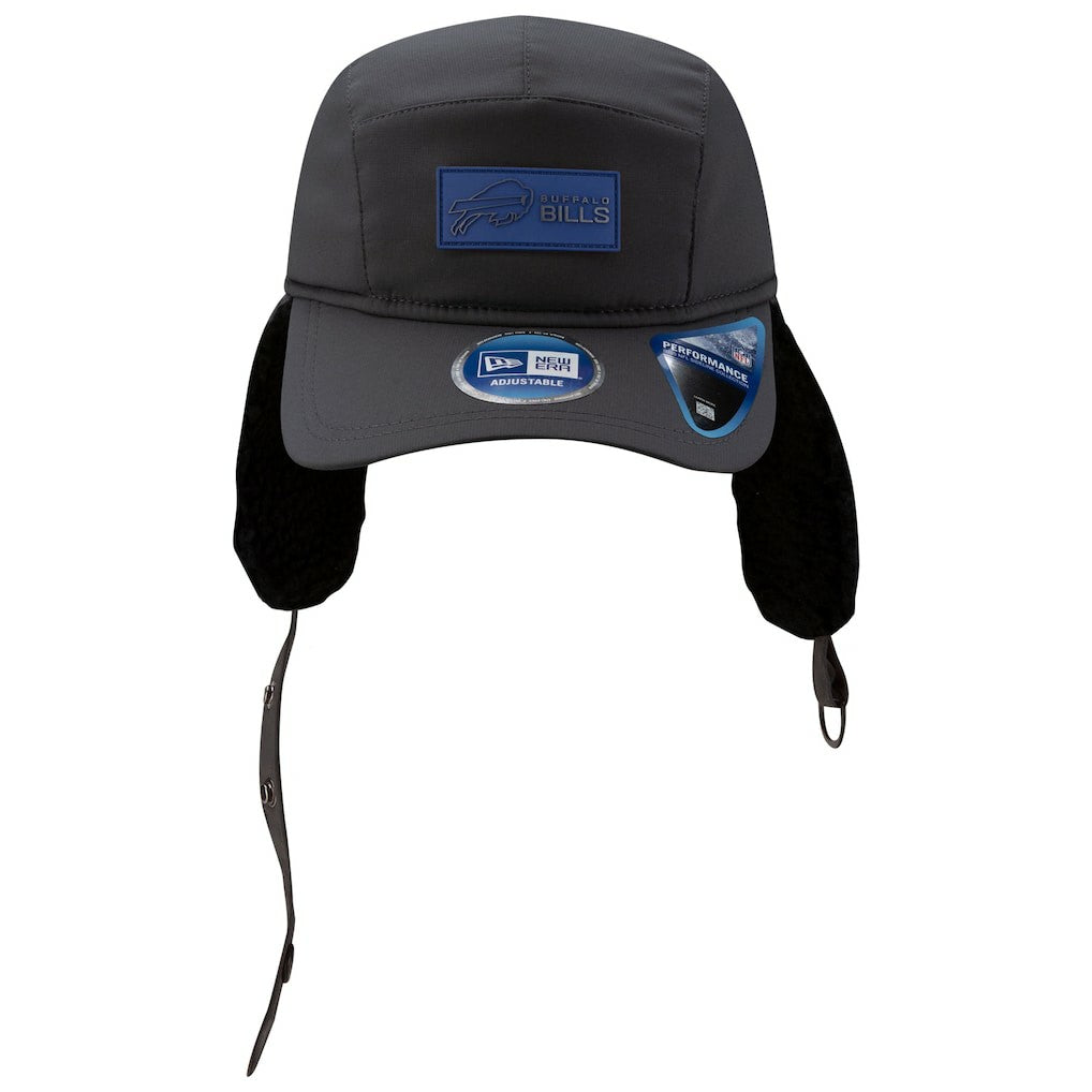 Buffalo Bills New Era 2025 Sideline Cold Weather Runner Dog Ear Adjustable Hat - Charcoal discount