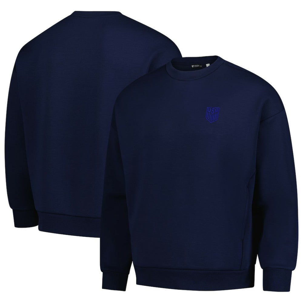 USMNT Levelwear Luxe Signature Lineage Tri-Blend Pullover Sweatshirt - Navy on sale