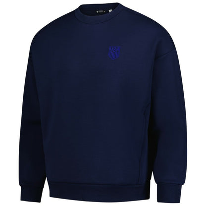 USMNT Levelwear Luxe Signature Lineage Tri-Blend Pullover Sweatshirt - Navy on sale