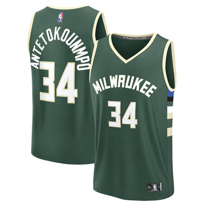 Giannis Antetokounmpo Milwaukee Bucks Youth Fast Break Replica Player Jersey - Icon Edition - Hunter Green | Fanatics sale