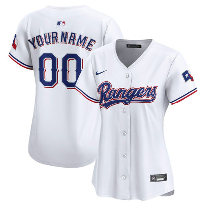 Texas Rangers Women's Home Limited Custom Jersey - White | Nike