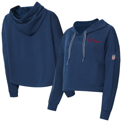 USWNT Concepts Sport Women's Elevation Tri-Blend Long Sleeve Pullover Hoodie - Navy on sale