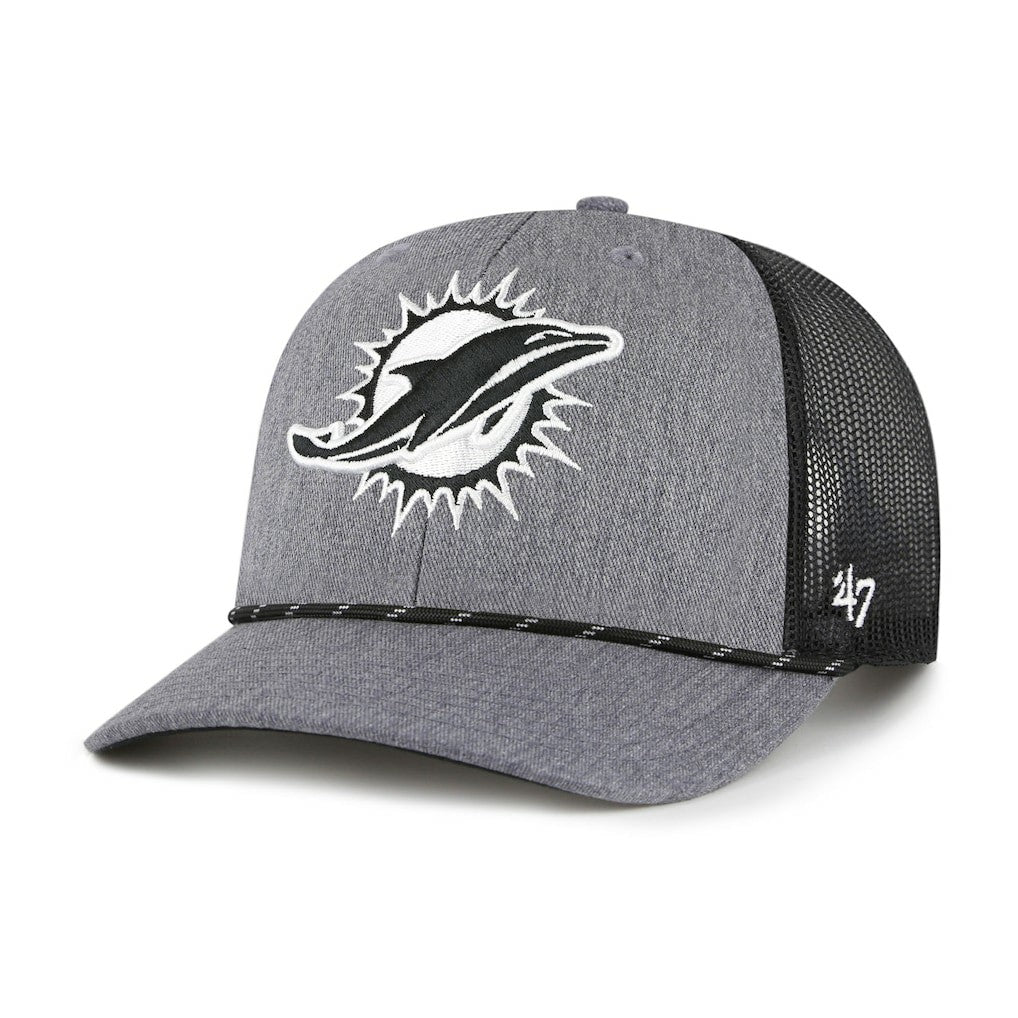 Miami Dolphins '47 Carbon Rope Trucker Adjustable Hat - Heather Charcoal discount