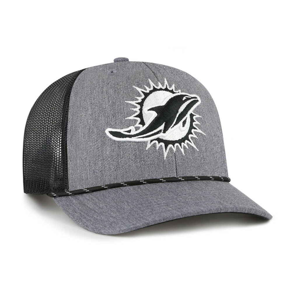 Miami Dolphins '47 Carbon Rope Trucker Adjustable Hat - Heather Charcoal discount