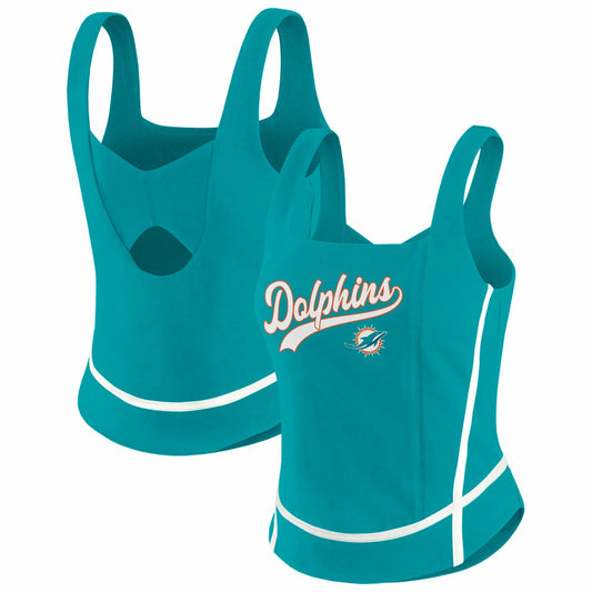 Miami Dolphins WEAR by Erin Andrews Women's Square Neck Tank Top - Aqua online