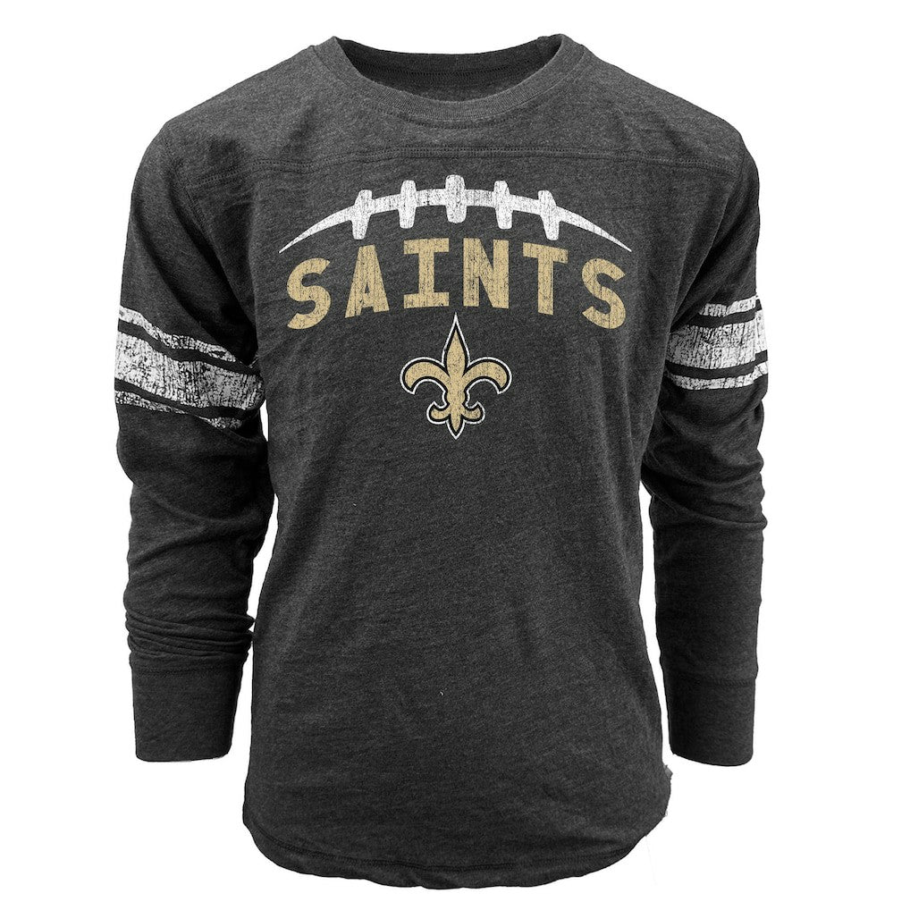 New Orleans Saints Wes & Willy Youth Football Long Sleeve T-Shirt - Black for sale