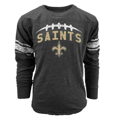 New Orleans Saints Wes & Willy Youth Football Long Sleeve T-Shirt - Black for sale