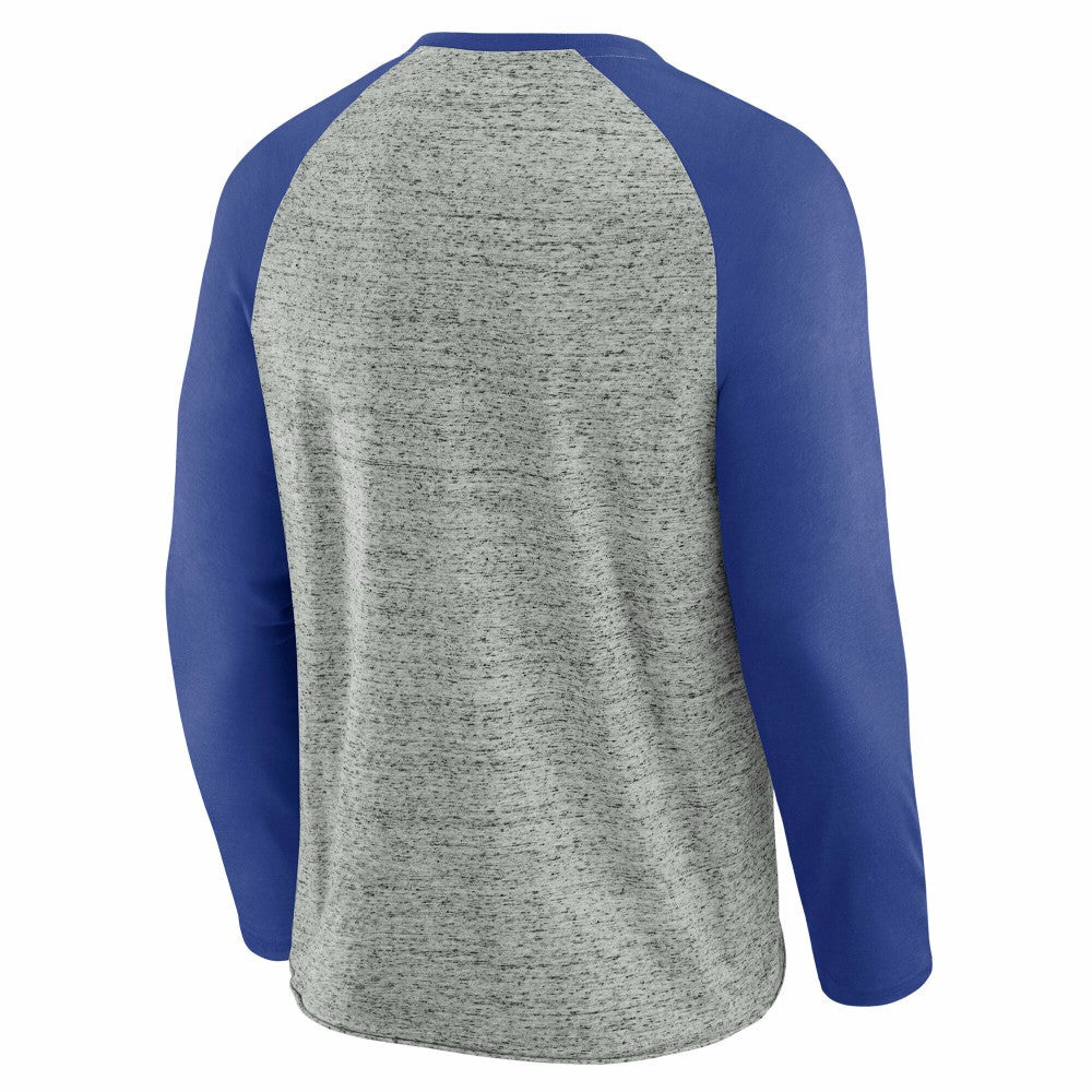 Kansas City Royals Darius Rucker Collection Raw Edge Raglan Long Sleeve Baseball T-Shirt - Heather Gray