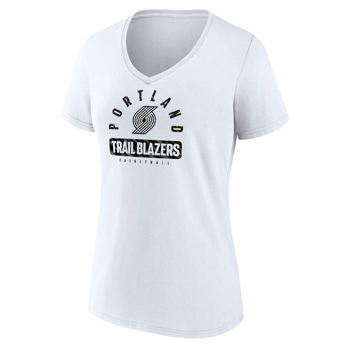 Portland Trail Blazers Women's Bench Warmer V-Neck T-Shirt - White | Fanatics shop