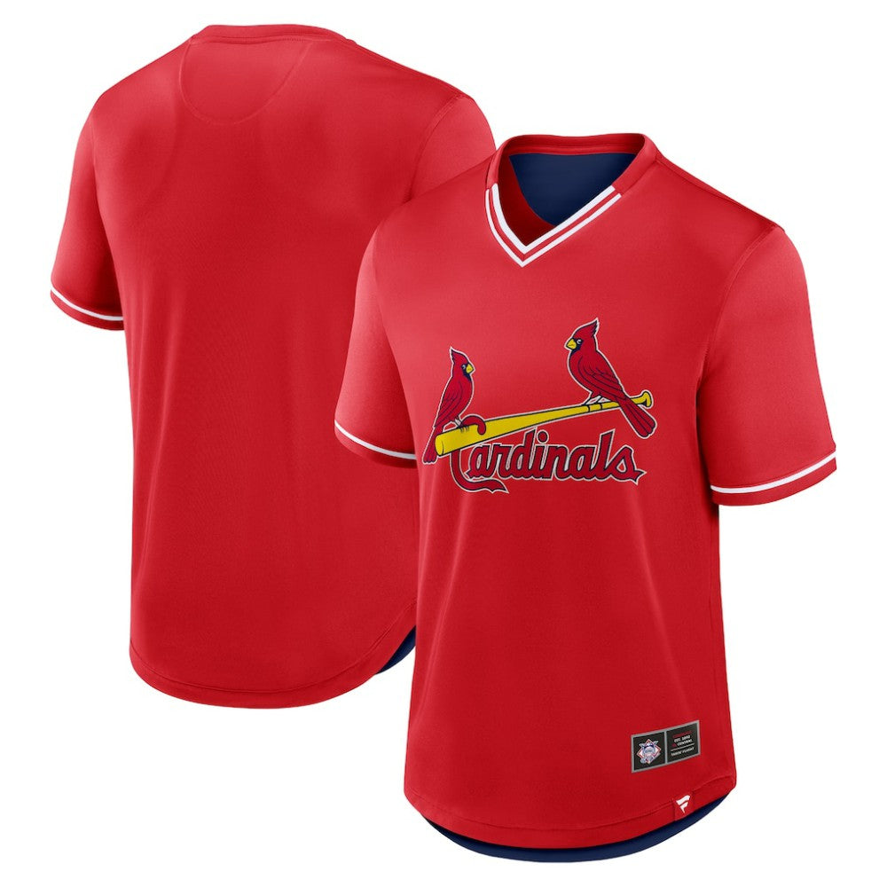 St. Louis Cardinals Fantastic Finish V-Neck Fashion T-Shirt - Red