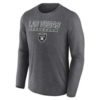 Las Vegas Raiders Fundamentals Long Sleeve T-Shirt - Heather Charcoal sale
