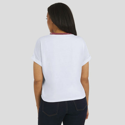 Washington Commanders WEAR by Erin Andrews Women's Cropped Center Stripe Dolman T-Shirt - White for sale