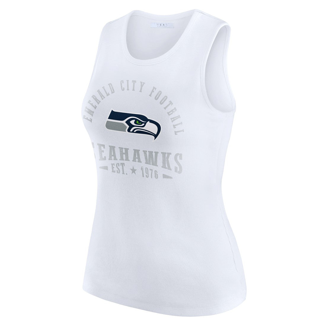 Seattle Seahawks WEAR by Erin Andrews Women's Ribbed Graphic Tank Top - White discount