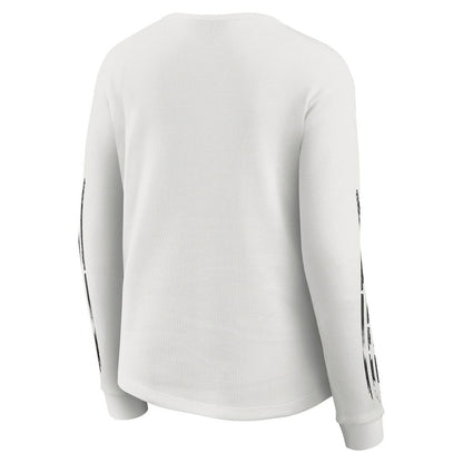 Las Vegas Raiders WEAR by Erin Andrews Women's Graphic Waffle Long-Sleeve T-Shirt - White for sale