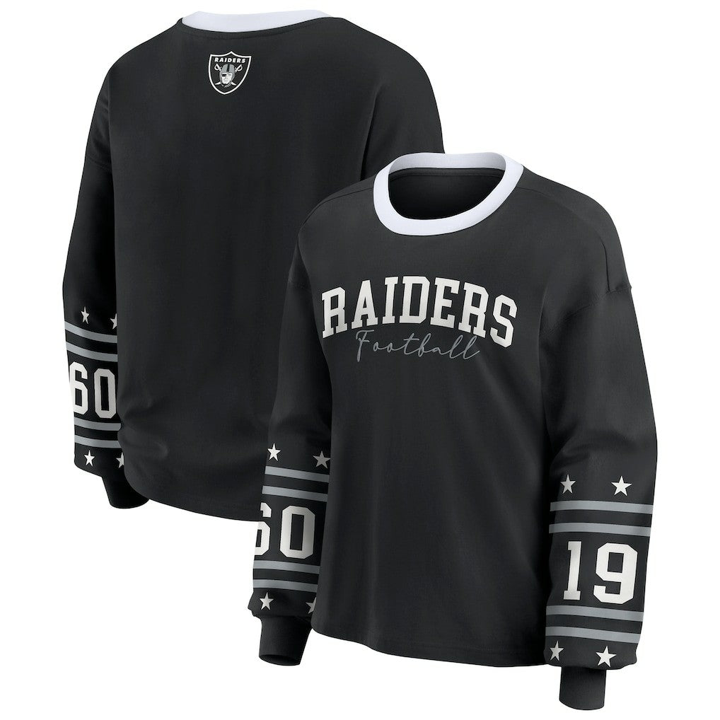 Las Vegas Raiders WEAR by Erin Andrews Women's Sport Long-Sleeve T-Shirt - Black outlet