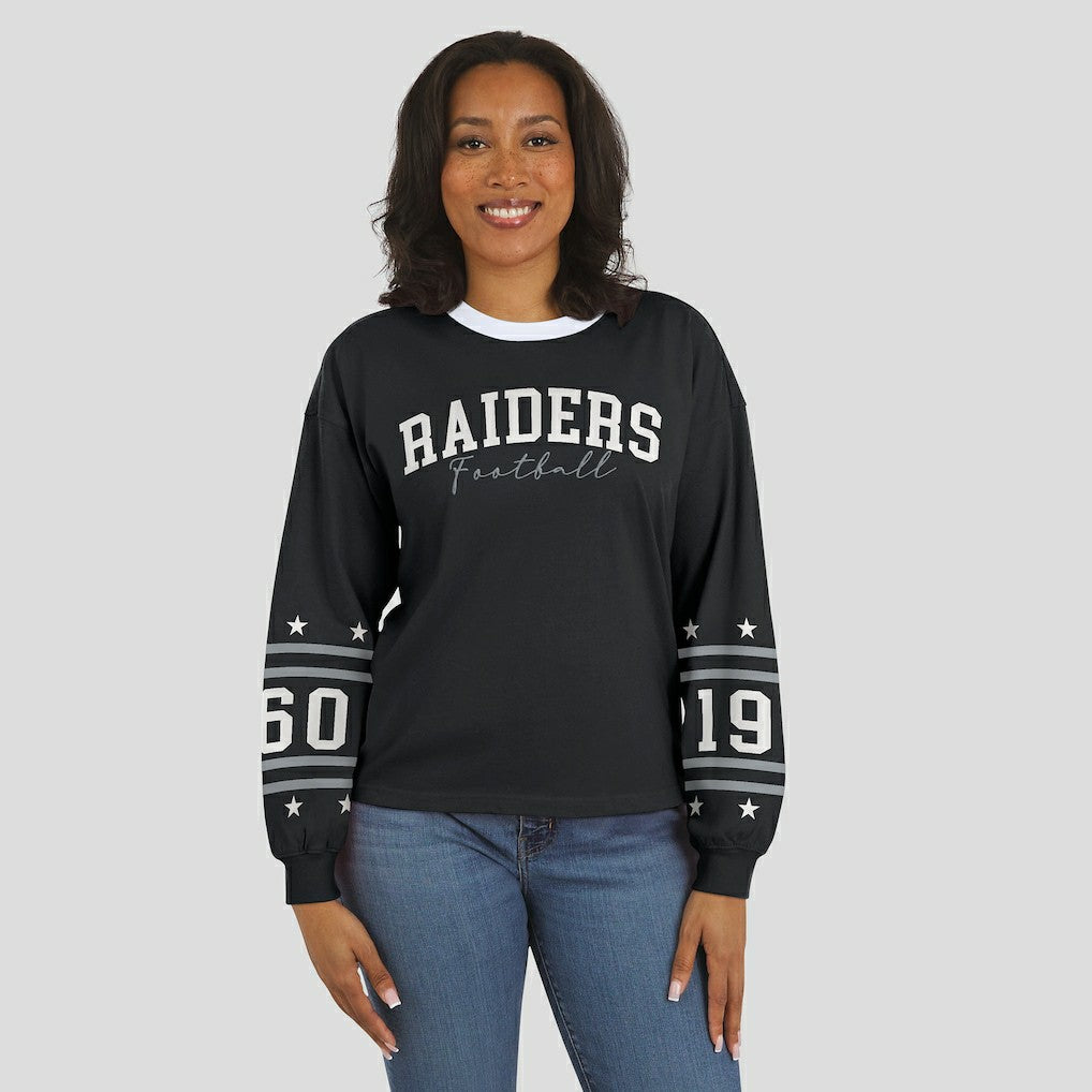 Las Vegas Raiders WEAR by Erin Andrews Women's Sport Long-Sleeve T-Shirt - Black outlet