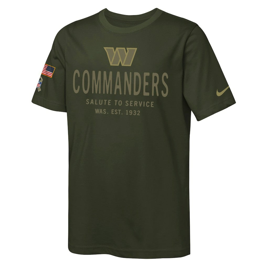 Washington Commanders Youth 2025 Salute to Service Sideline Dri-FIT T-Shirt - Olive | Nike on sale