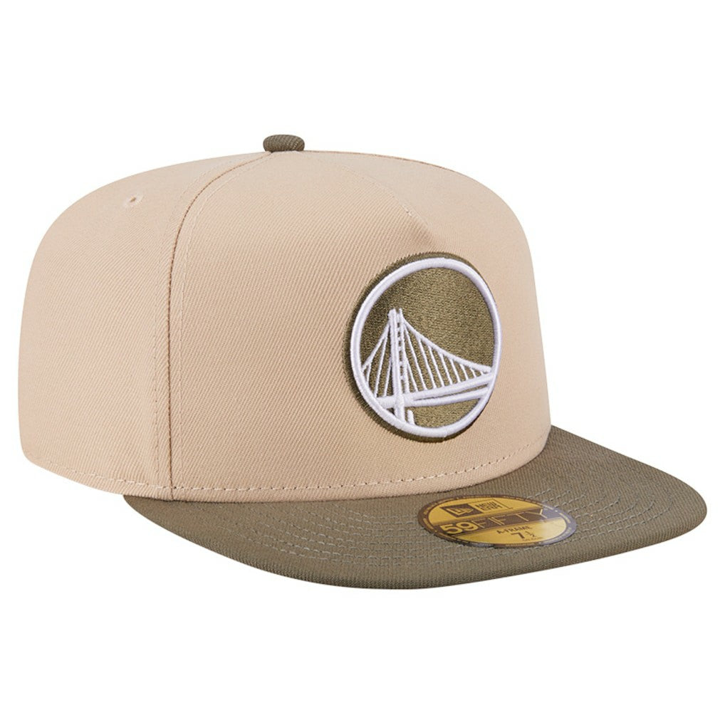 Golden State Warriors Color Pack Two-Tone 59FIFTY A-Frame Fitted Hat - Tan | New Era sale