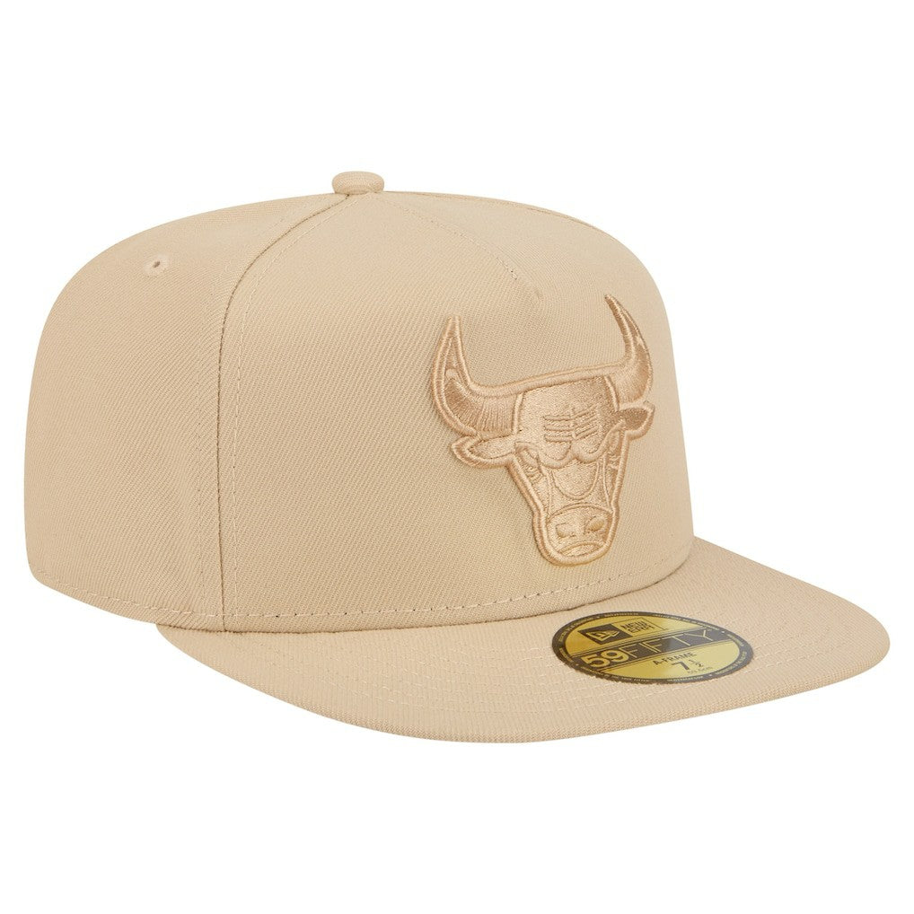 Chicago Bulls Color Pack A-Frame 59FIFTY Fitted Hat - Khaki | New Era sale