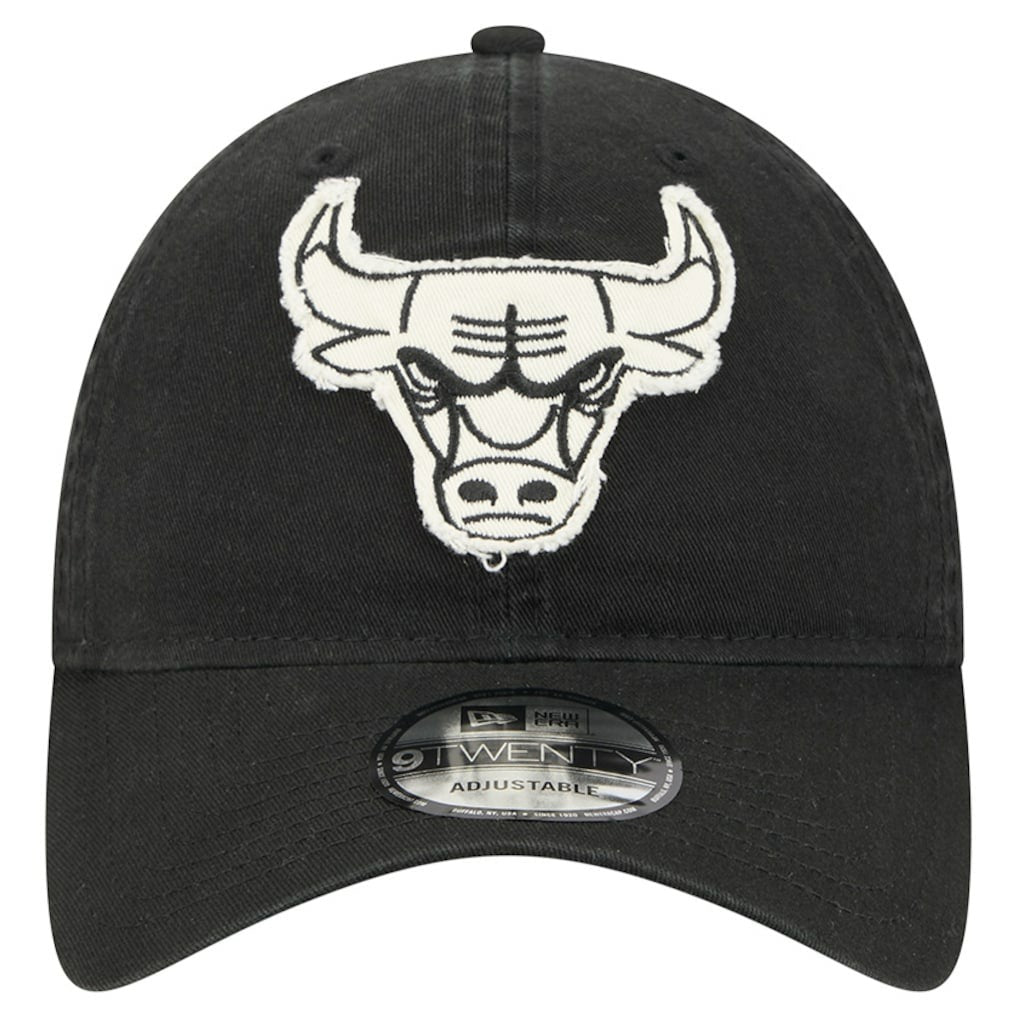 Chicago Bulls Stamp Fabric Applique 9TWENTY Adjustable Hat - Black | New Era sale
