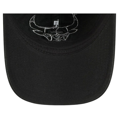 Chicago Bulls Stamp Fabric Applique 9TWENTY Adjustable Hat - Black | New Era sale
