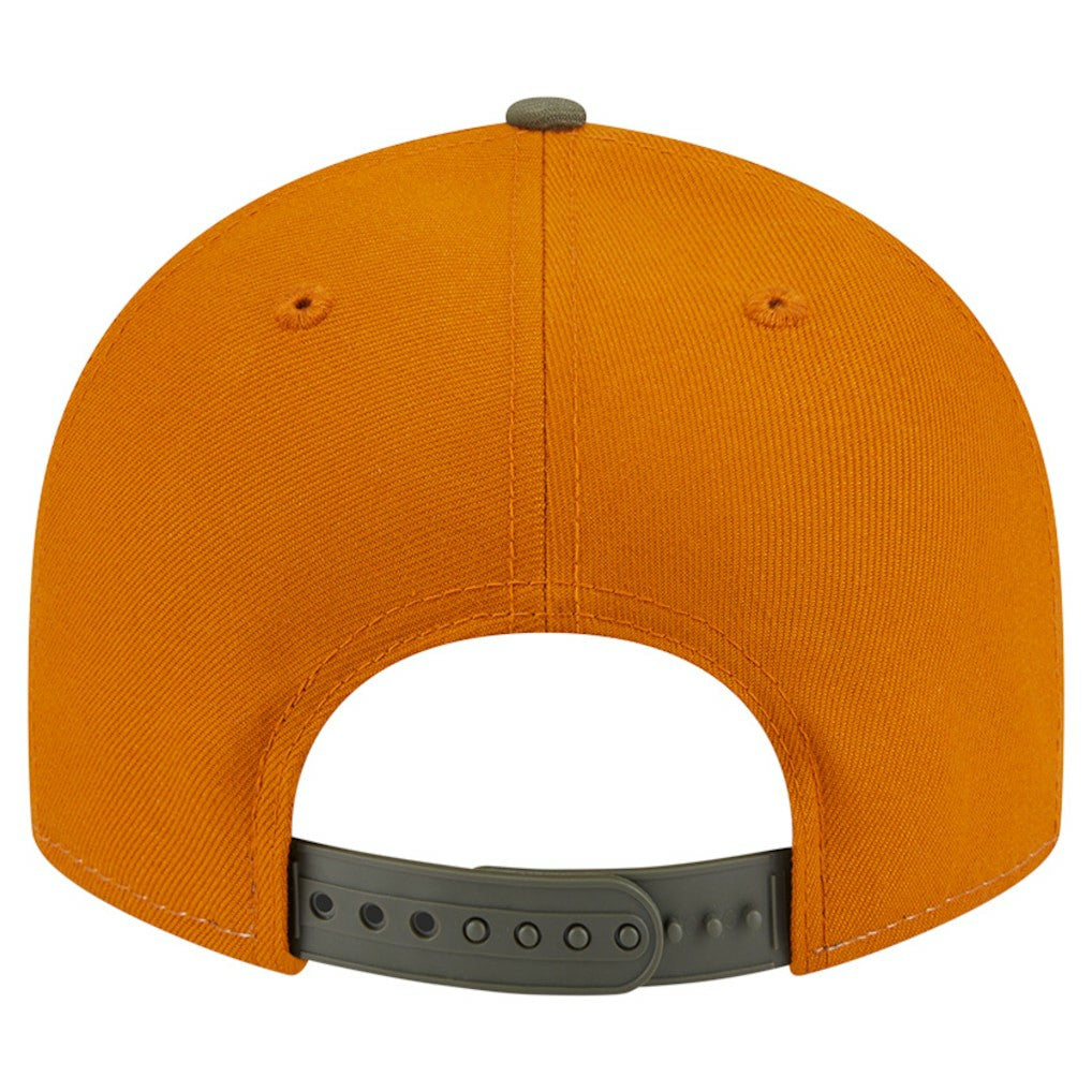 Chicago Bulls Two-Tone Color Pack Split Panel 9FIFTY Adjustable Hat - Olive/Burnt Orange | New Era sale
