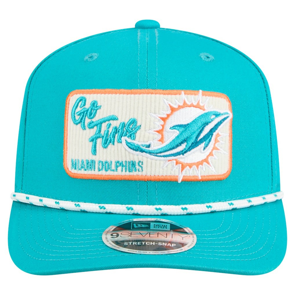 Miami Dolphins New Era Chant 9SEVENTY Stretch-Snap Hat - Aqua online
