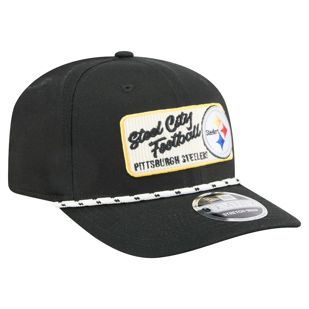 Pittsburgh Steelers New Era Chant 9SEVENTY Stretch-Snap Hat - Black outlet